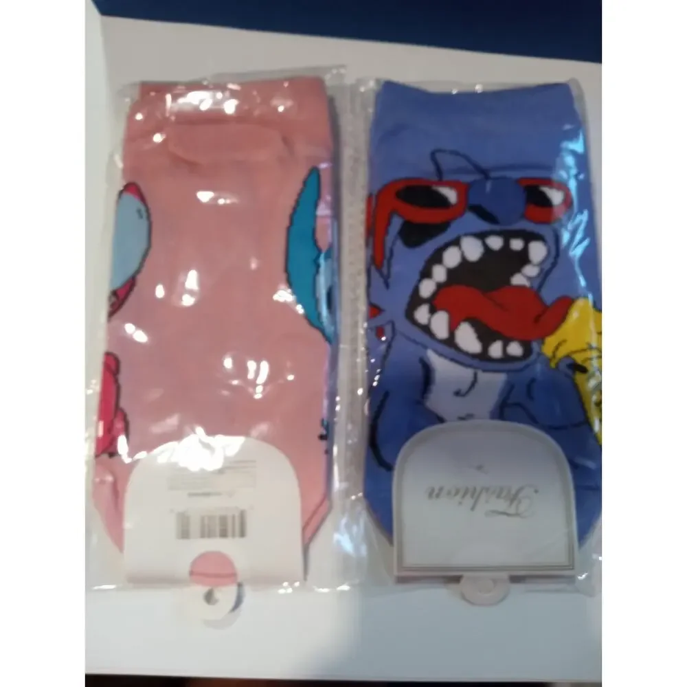 2 pairs of STITCH Low Cut Character Socks Kids Sz M Medium 0421